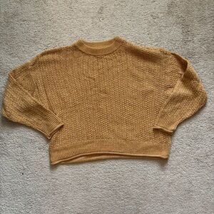 Universal Thread Mustard Crewneck Sweater with Ribbed Knit Women L